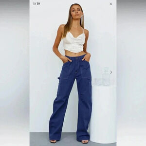 Lioness miami vice carpenter  barrel denim pants